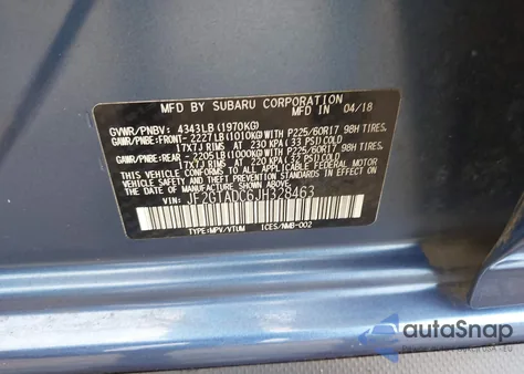 2018 Subaru Crosstrek 2.0I Premium из США, поврежденный, VIN JF2GTADC6JH328463